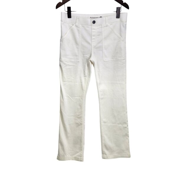 Betabrand Yoga Jeans Straight Leg Crop/Ankle Women's Size M Long White‎ - Picture 1 of 9